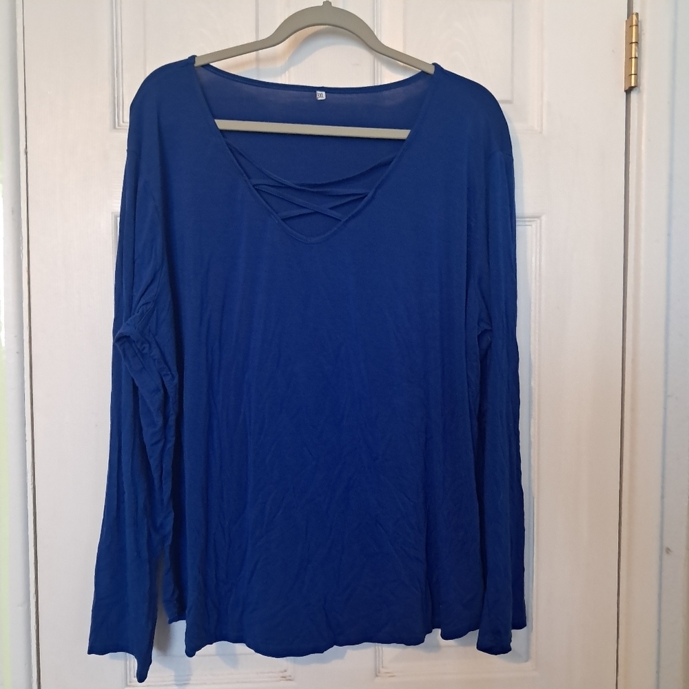 Royal Blue Long Sleeve Top